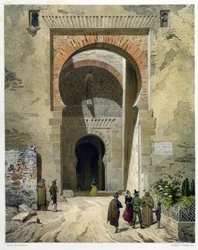 La Puerta de la Justicia, entrada a la Alhambra, Granada, 1853